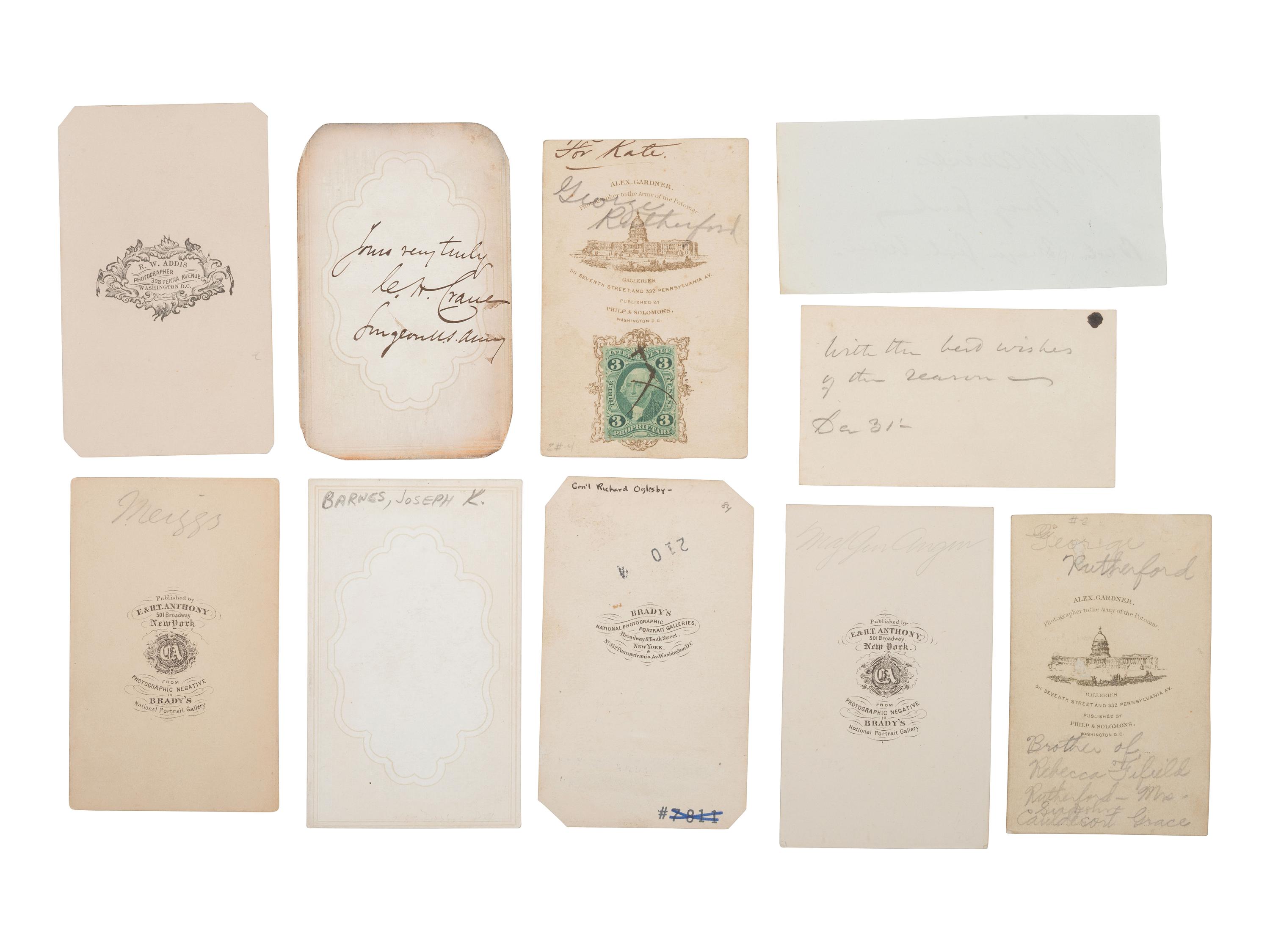 [LINCOLN, Abraham (1809-1865)]. Archive of items related to those attending the deathbed and autopsy of Lincoln.