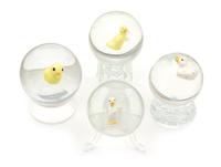 Four Sulphide Glass Marbles Diameter of largest 2 1/4 inches