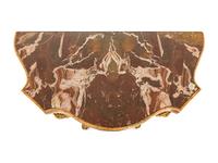 A Louis XV Style Giltwood and Sicilian Jasper Marble-Top Pier Table