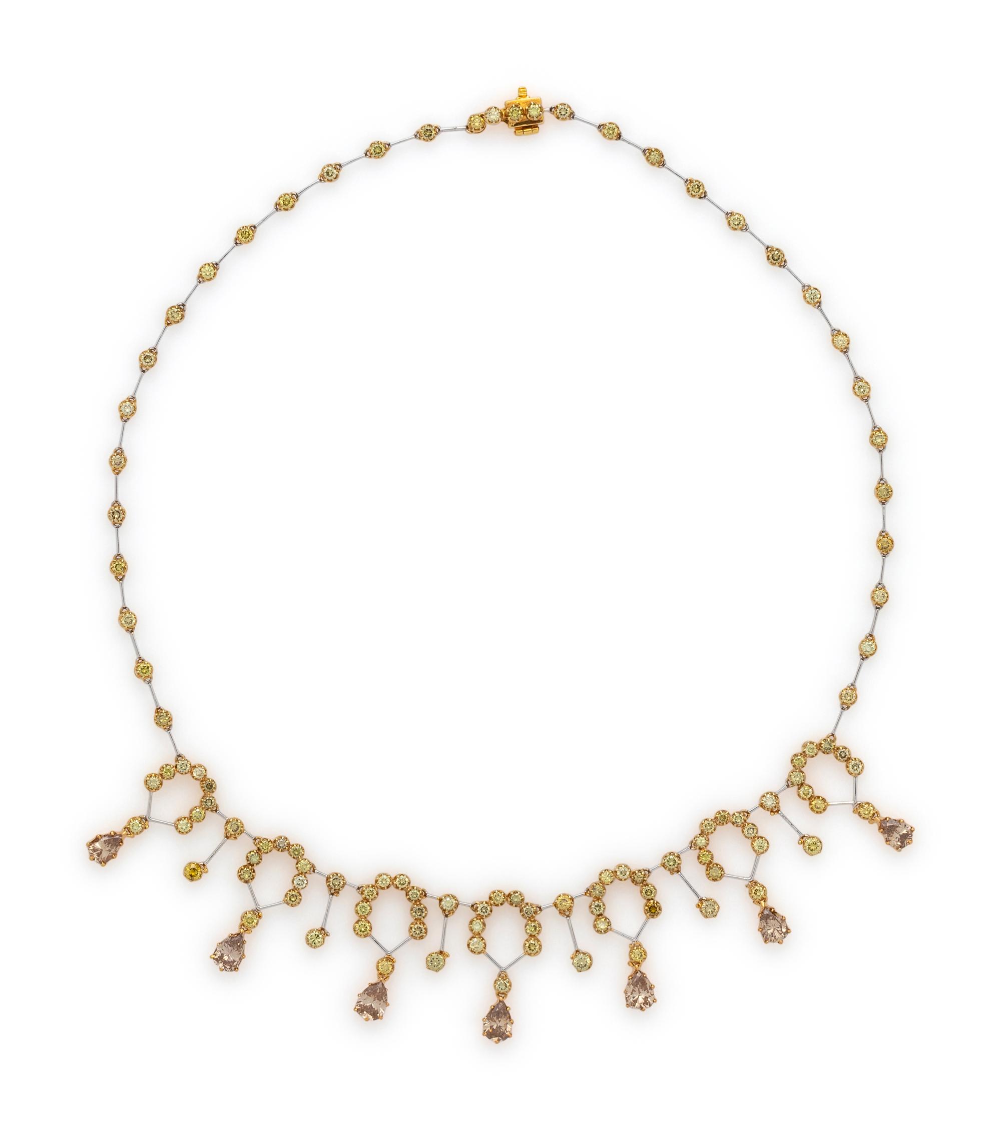 COLORED DIAMOND FRINGE NECKLACE