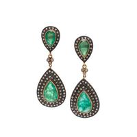 EMERALD AND DIAMOND EARRINGS