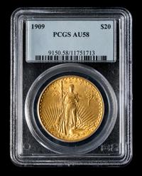 A United States 1909 St. Gaudens $20 Gold Coin