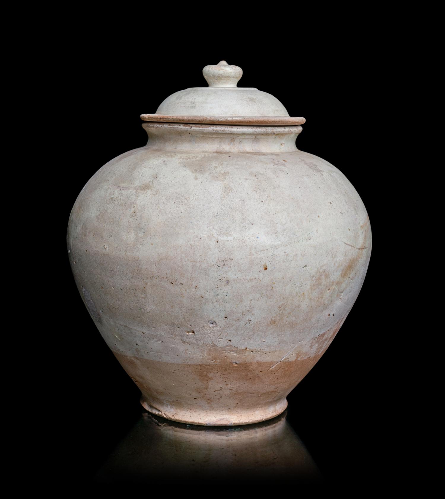 A Chinese White Glazed Jar and Cover