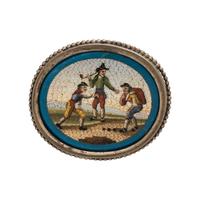 Antique, Silver Micromosaic Brooch