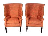 A Pair of Victoria Hagan Wainscott Wing Armchairs — 21ST CENTURY