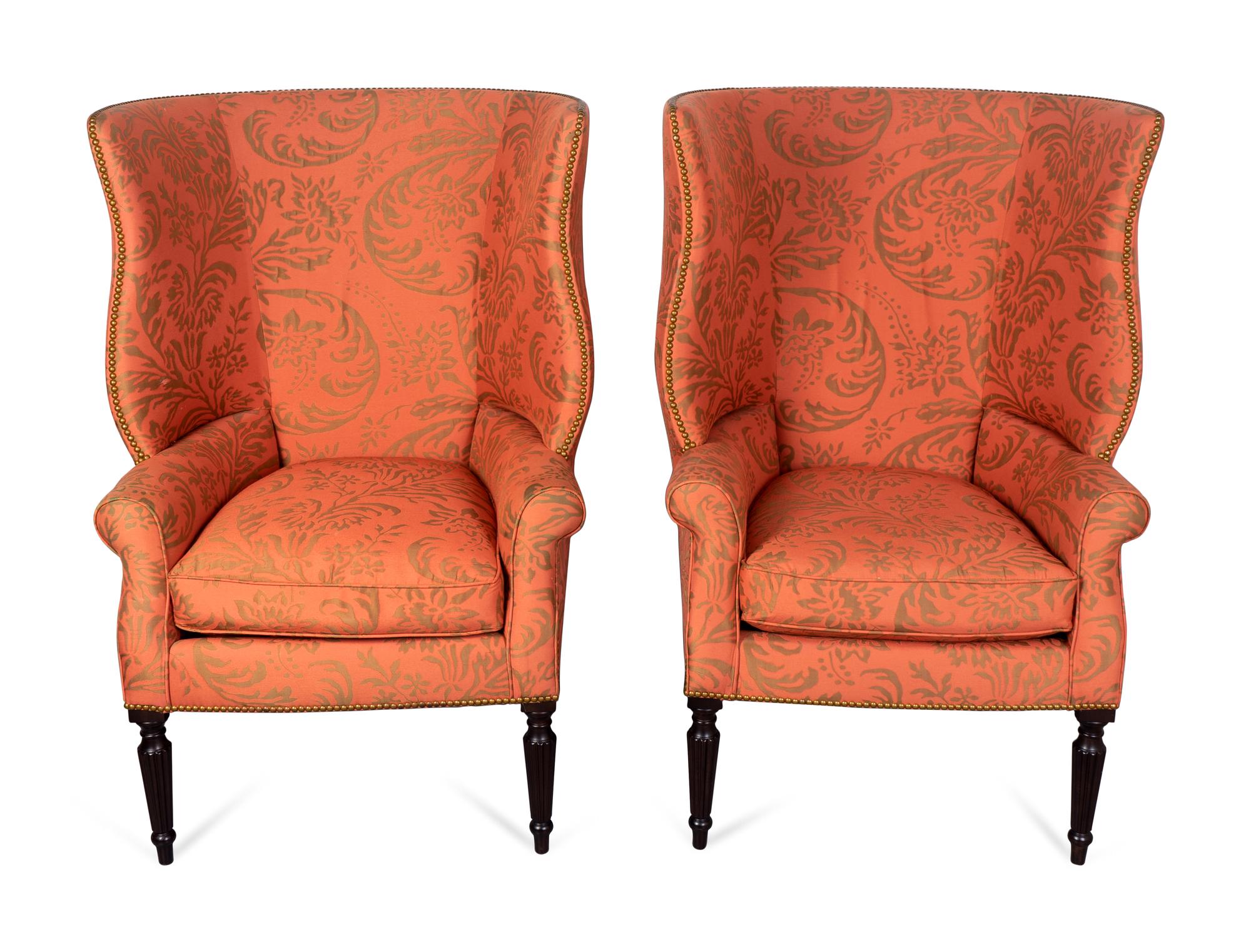 A Pair of Victoria Hagan Wainscott Wing Armchairs — 21ST CENTURY