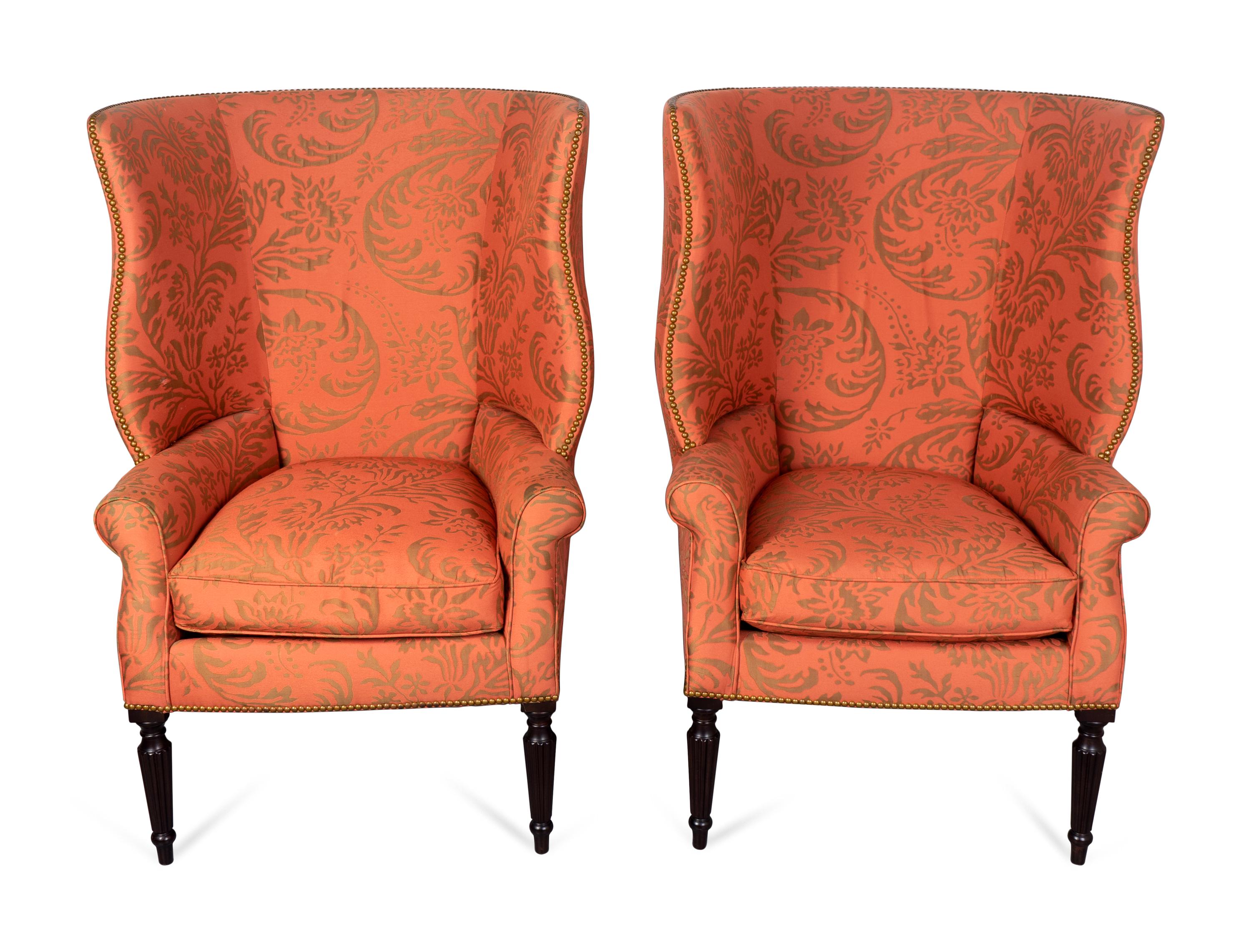 A Pair of Victoria Hagan Wainscott Wing Armchairs — 21ST CENTURY