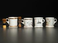 Four Porcelain Shaving Mugs