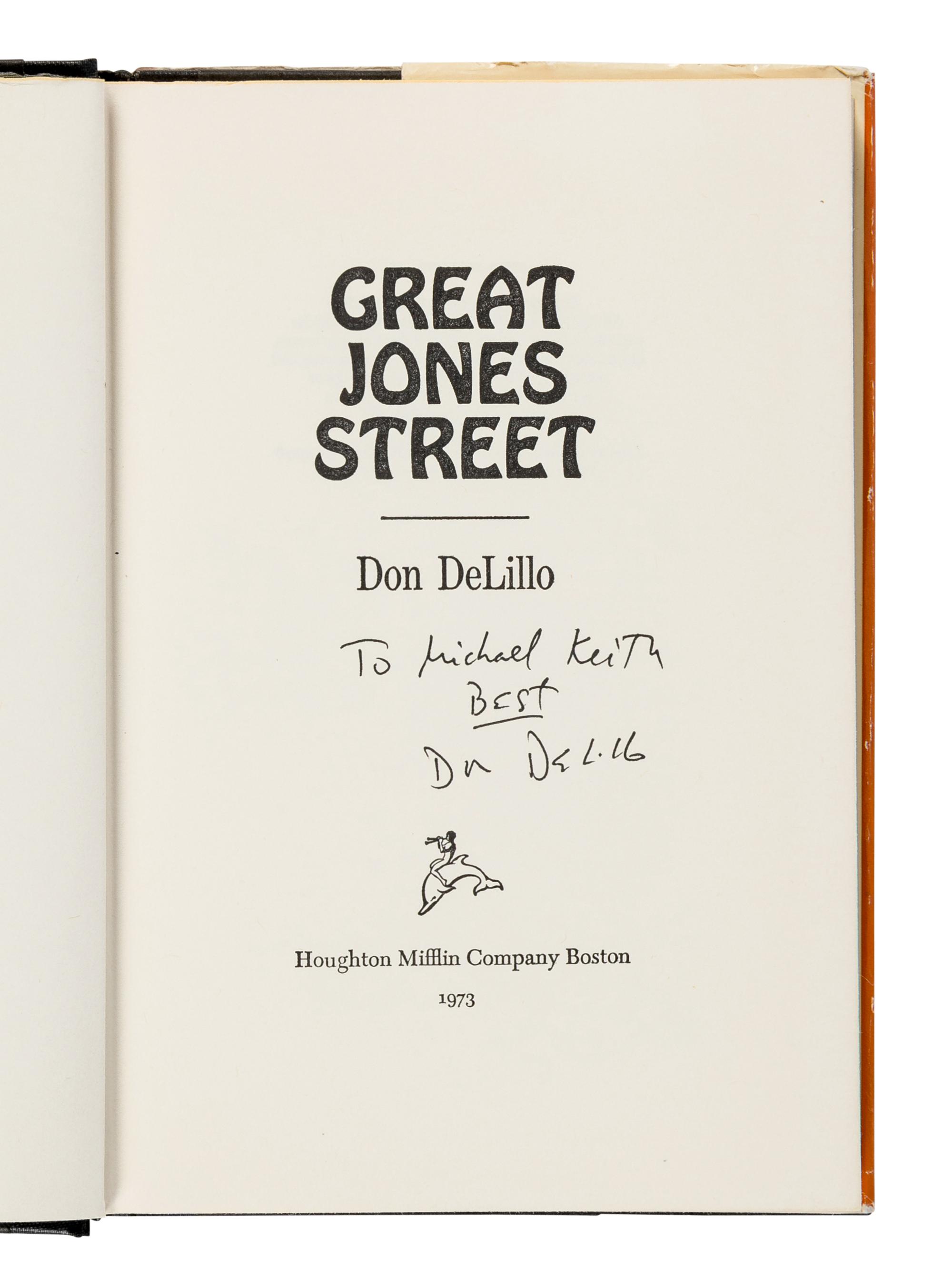 DeLILLO, Don (b. 1936). A group of 9 works by DeLillo, MOST FIRST EDITIONS, MOST SIGNED, comprising: