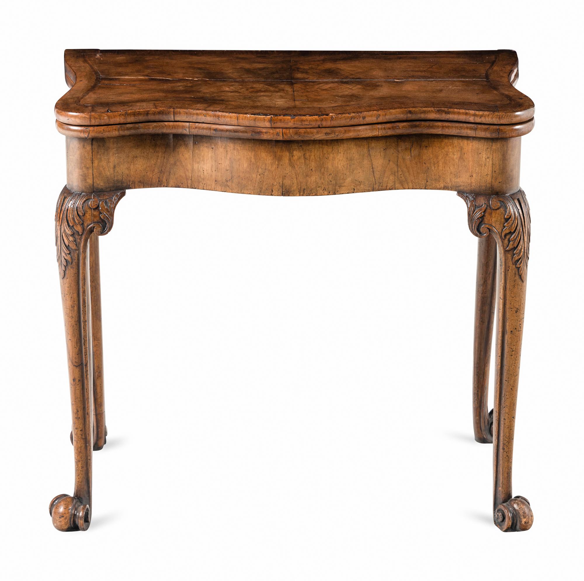A George II Style Walnut Concertina-Action Table