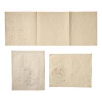 Three Japanese Surimono, Edo-Meiji Period 日本江户时代 葛飾北斎（1760-1849）摺物三种