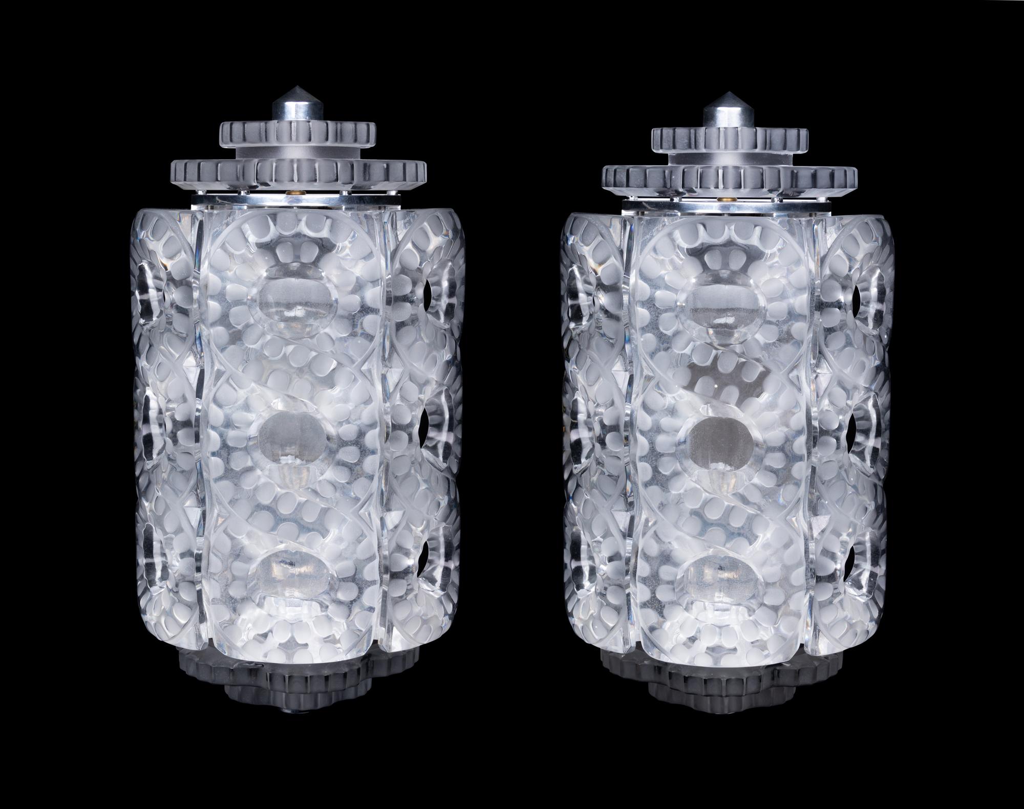 A Pair of Lalique Seville Wall Lights