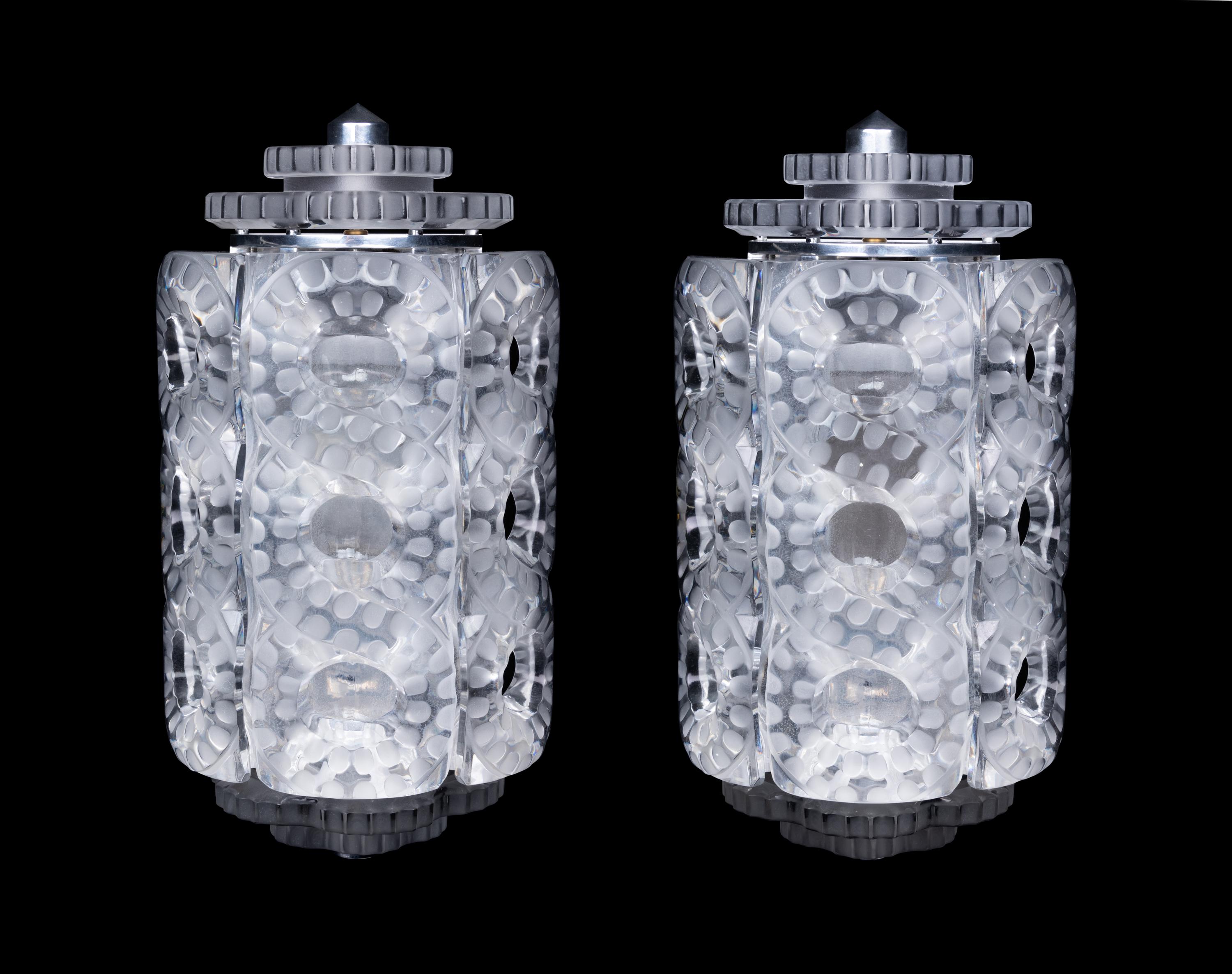 A Pair of Lalique Seville Wall Lights