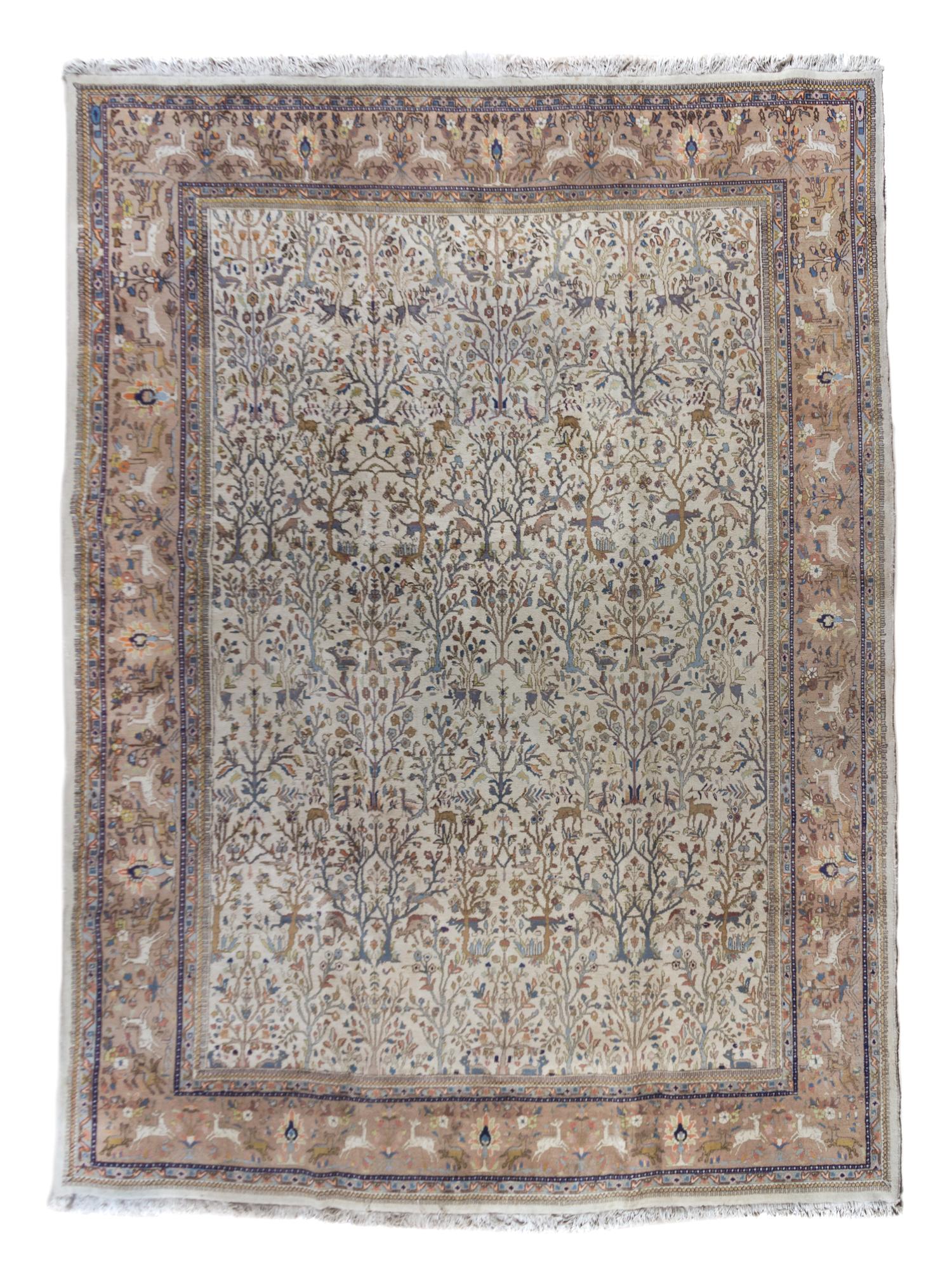 A Tabriz Wool Rug 13 feet 2 inches x 10 feet 2 inches.