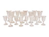 Sixteen American Silver Goblets