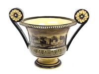 A French Criel Transferware Ceramic Urn-Form Jardiniere Height 16 inches. — 19TH CENTURY