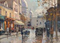 Edouard Léon Cortès (French, 1882-1969) — Montmartre, le Sacr é Coeur et la Place du Tertre