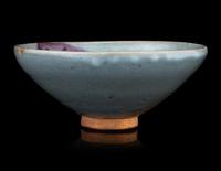 A Large Junyao Purple Splashed Blue Glazed Stoneware Bowl