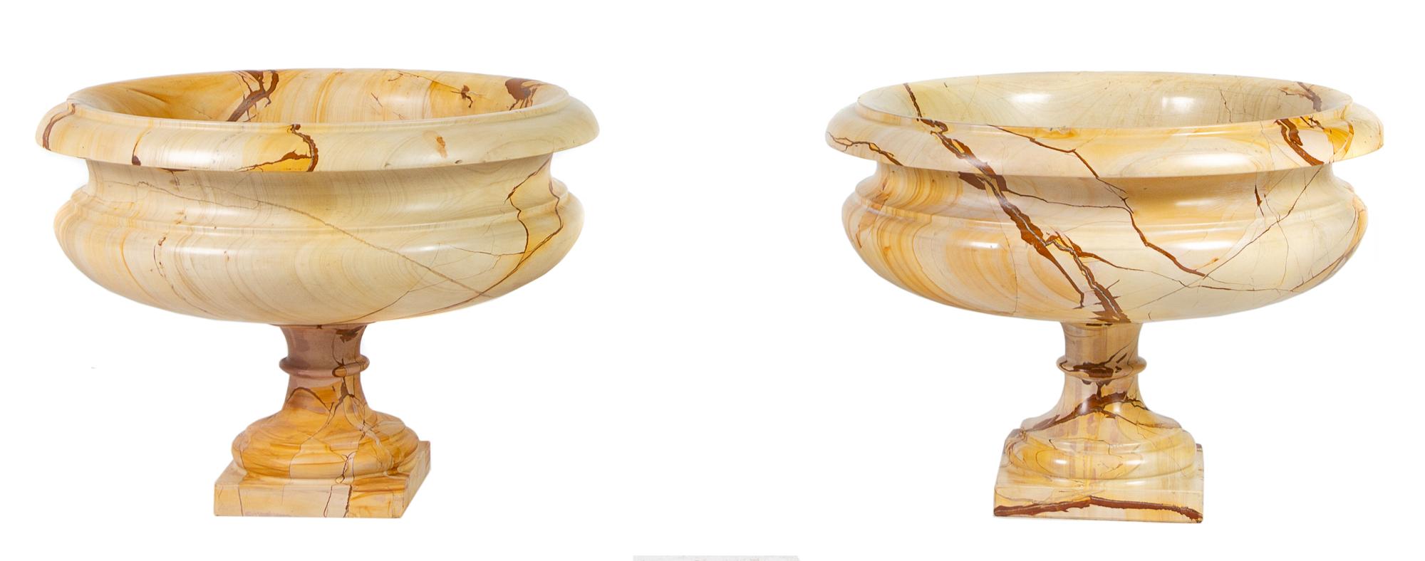 A Pair of Italian Marble Urns