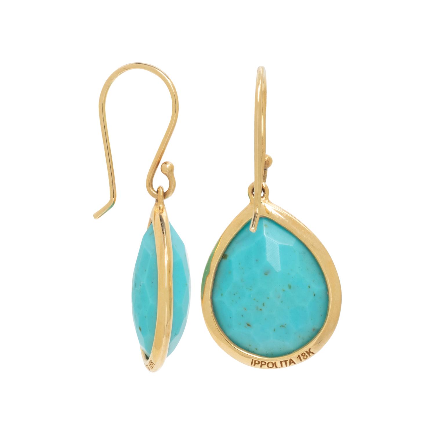 IPPOLITA, YELLOW GOLD AND TURQUOISE EARRINGS