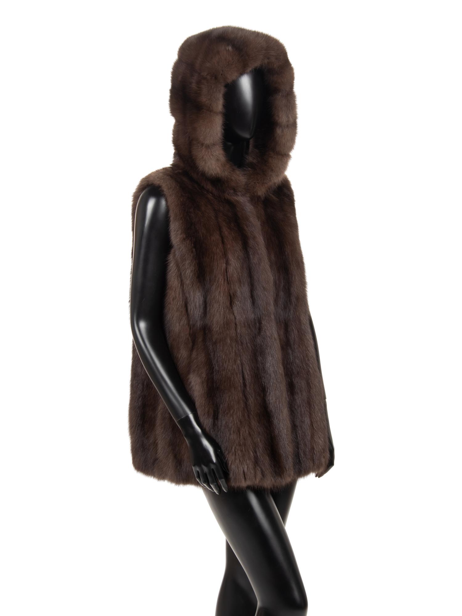 Mink Fur Hooded Vest, Attributed to J. Mendel