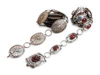 Pair of Navajo Sterling Silver Link Concha Belts