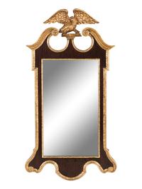 A George III Style Mahogany and Parcel Gilt Mirror