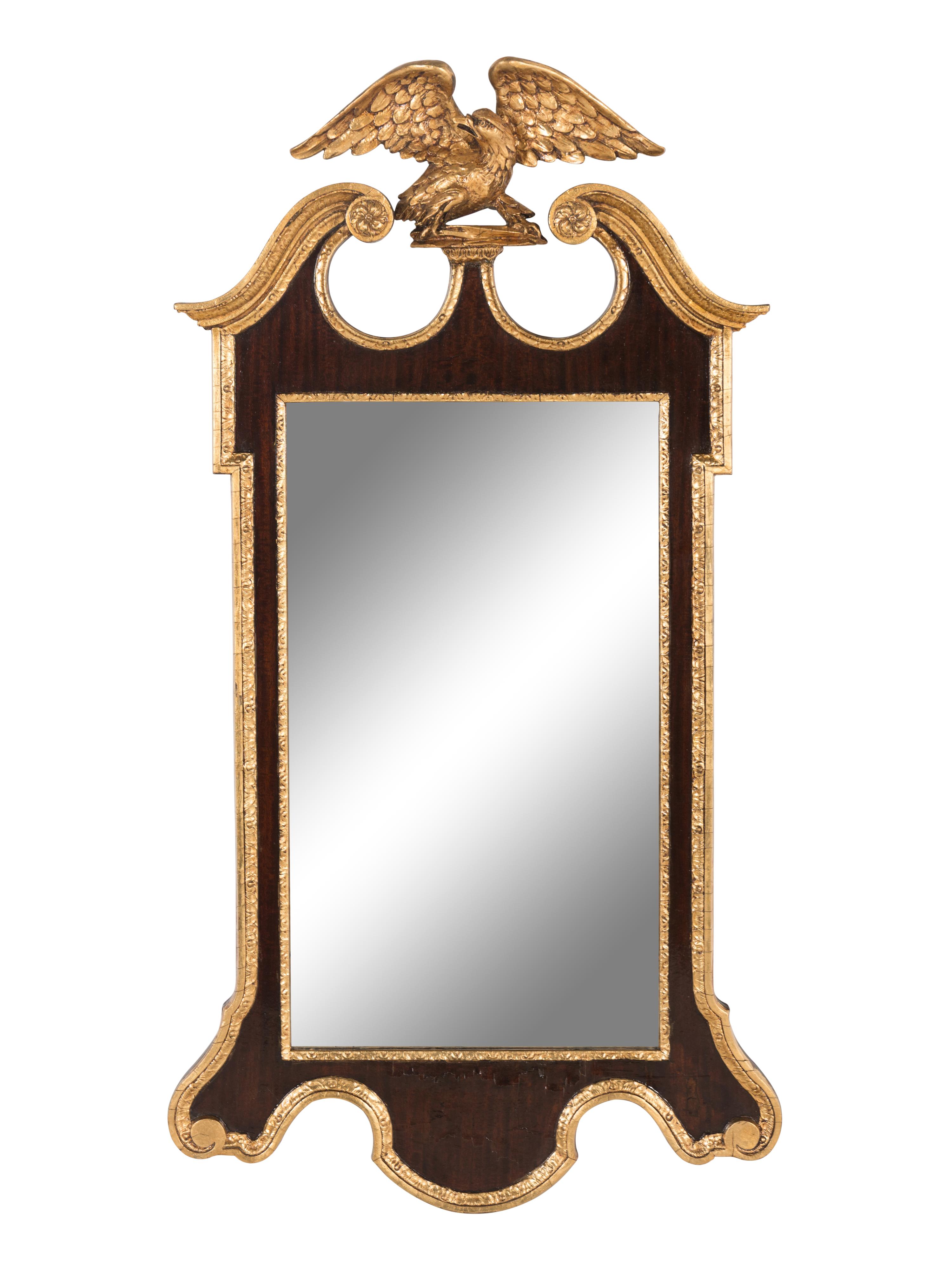 A George III Style Mahogany and Parcel Gilt Mirror