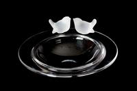 A Clear and Frosted Molded Glass Bowl Diameter 12 inches. — 20TH CENTURY
