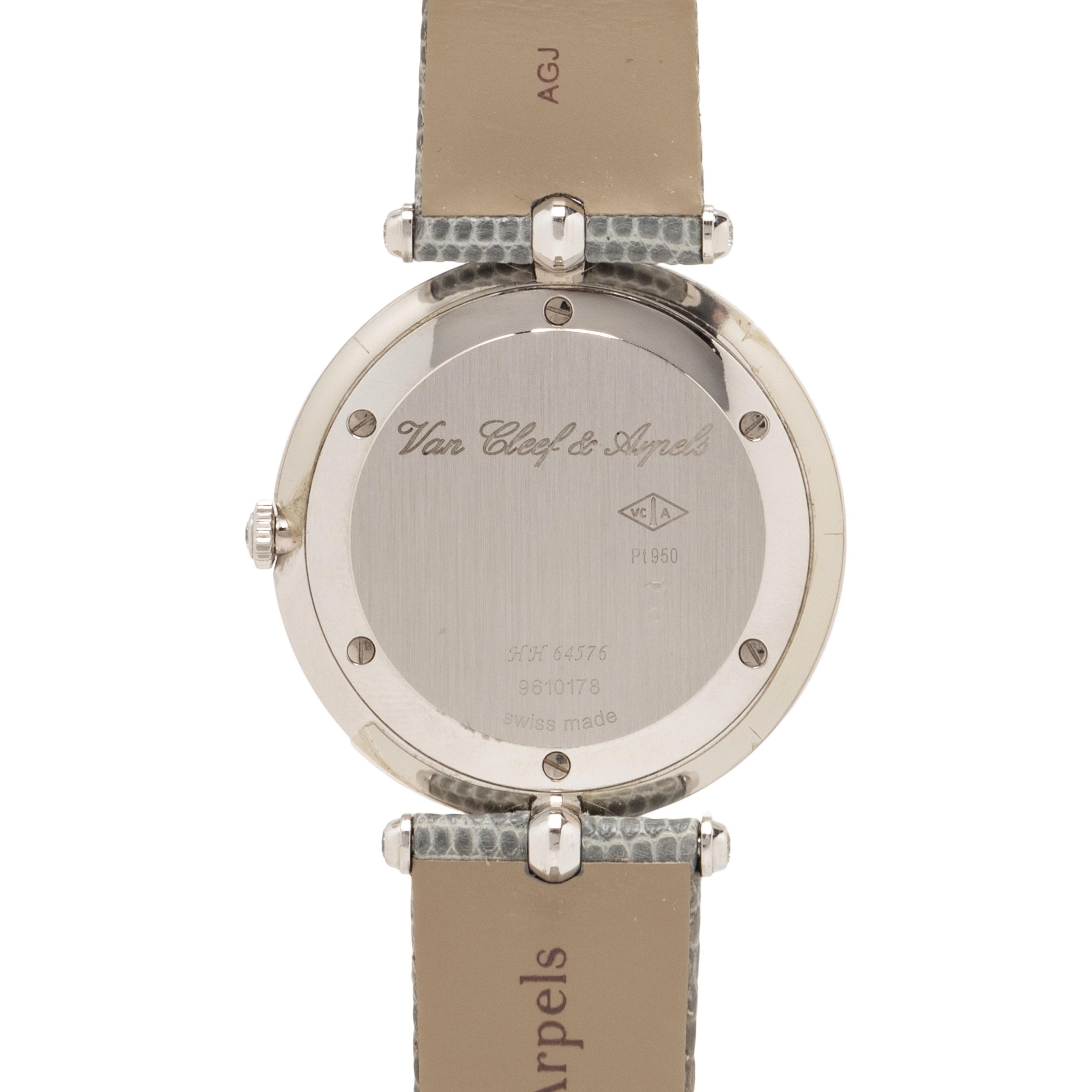VAN CLEEF AND ARPELS, PLATINUM AND DIAMOND 'PIERRE ARPELS' WATCH