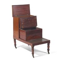 A Set of George IV Mahogany and Gilt Tooled Leather Inset Library Steps