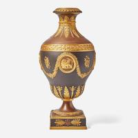 A Wedgwood Gilded and Bronzed Black Basalt Vase UK, early 20th century
