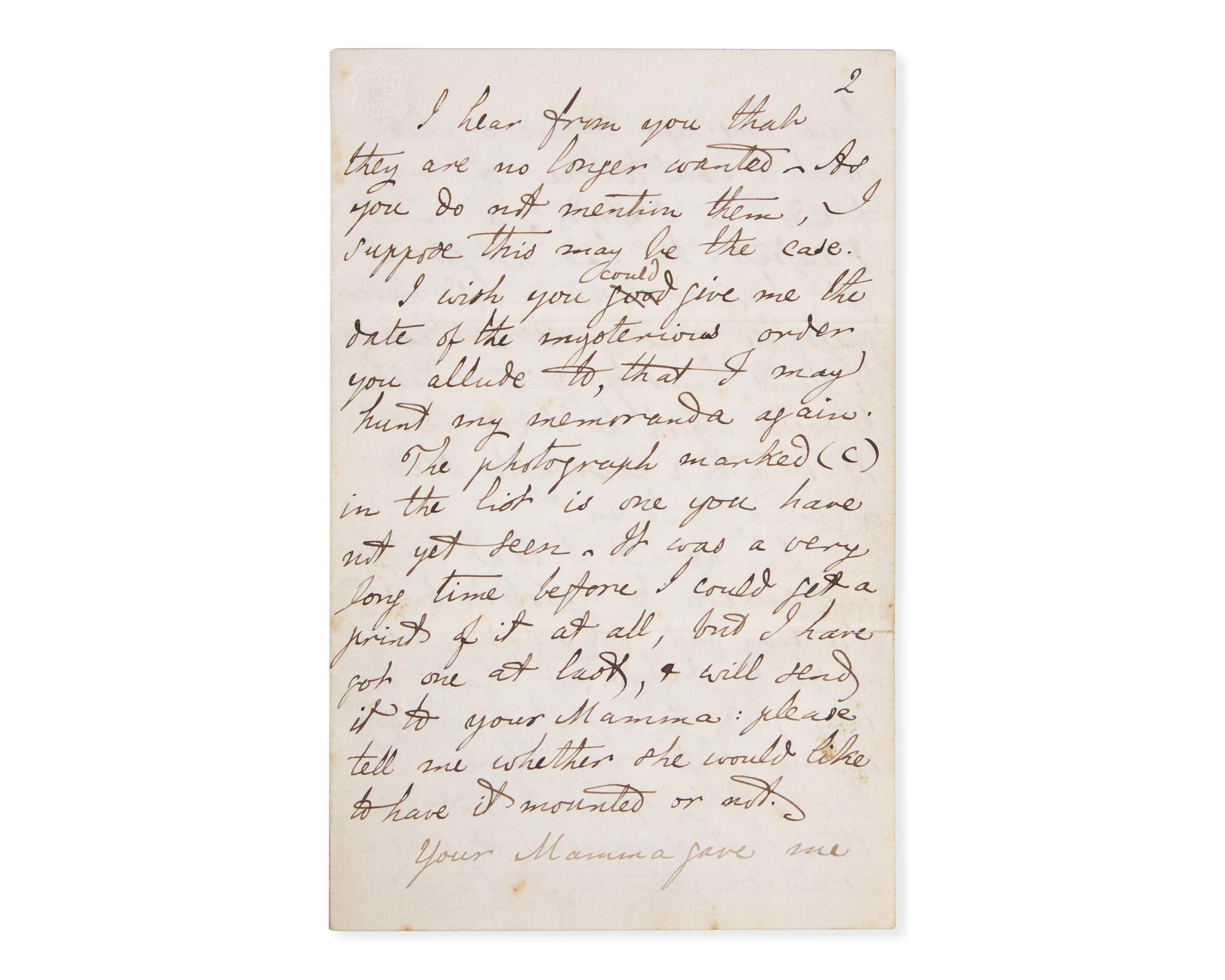 Carroll, Lewis (Charles Lutwidge Dodgson). Autograph Letter, signed