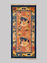 A Ningshia Wool Temple Runner and Two Ningshia Mats