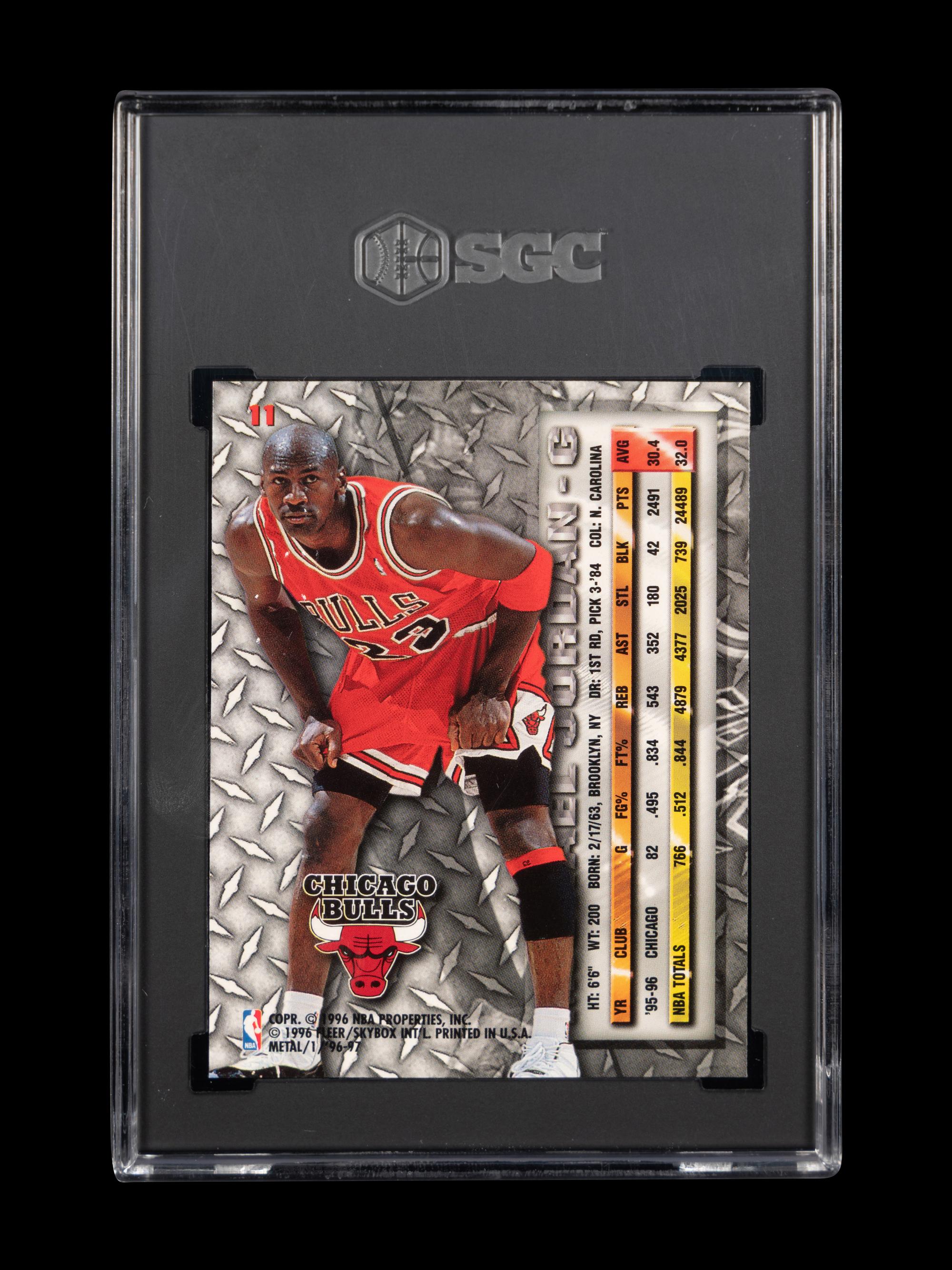 A 1996-97 Fleer Metal Michael Jordan Basketball Card No. 11 (SGC 10 GEM MINT)