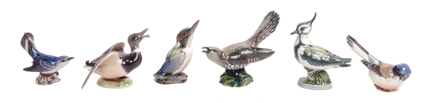 Six Dahl Jensen Copenhagen Porcelain Figures Width of widest 7 1/2 inches. — 20TH CENTURY