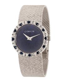 CORUM, DIAMOND, SAPPHIRE, LAPIS LAZULI, AND WHITE GOLD WATCH