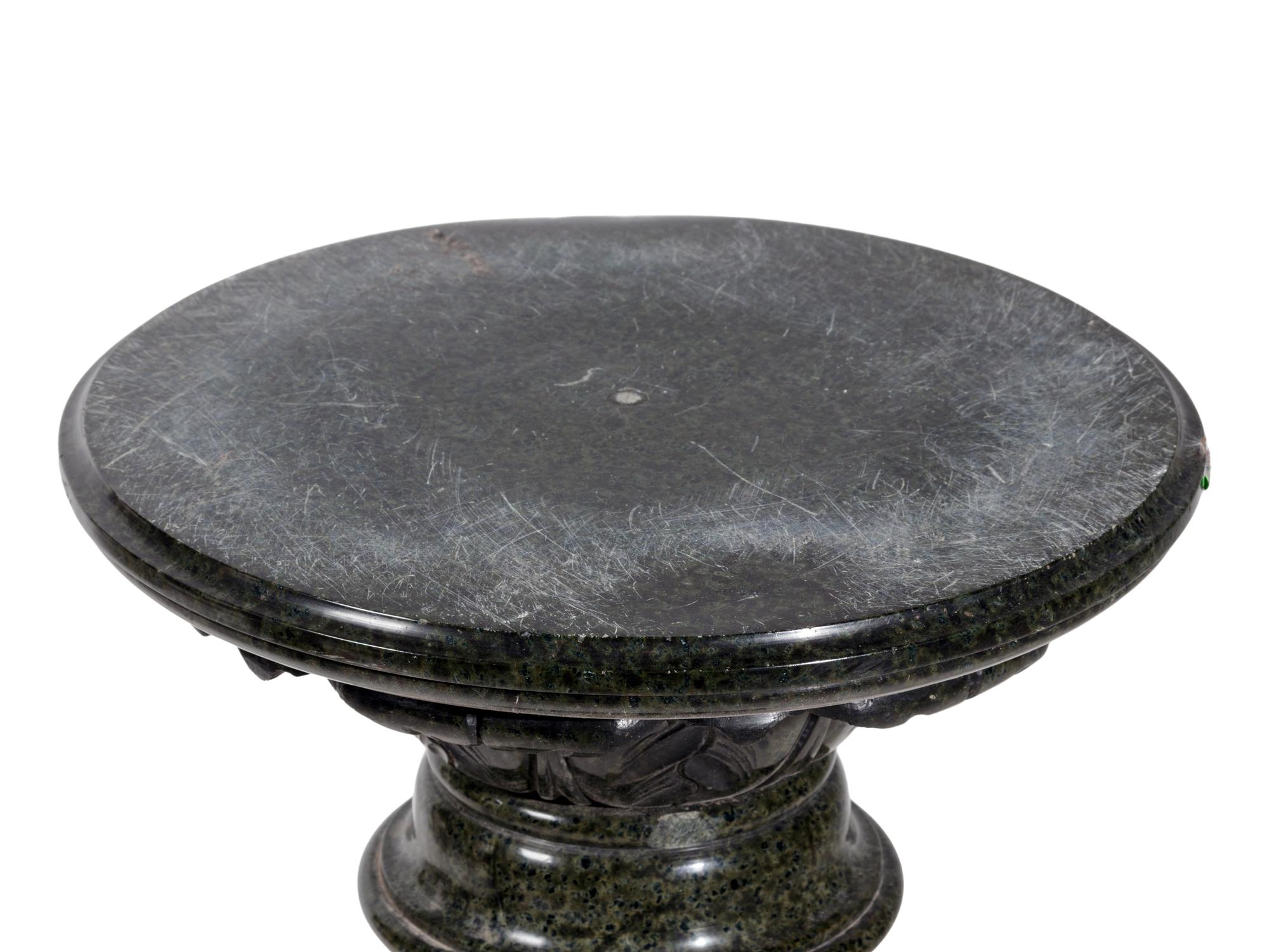 A Continental Green Marble Pedestal