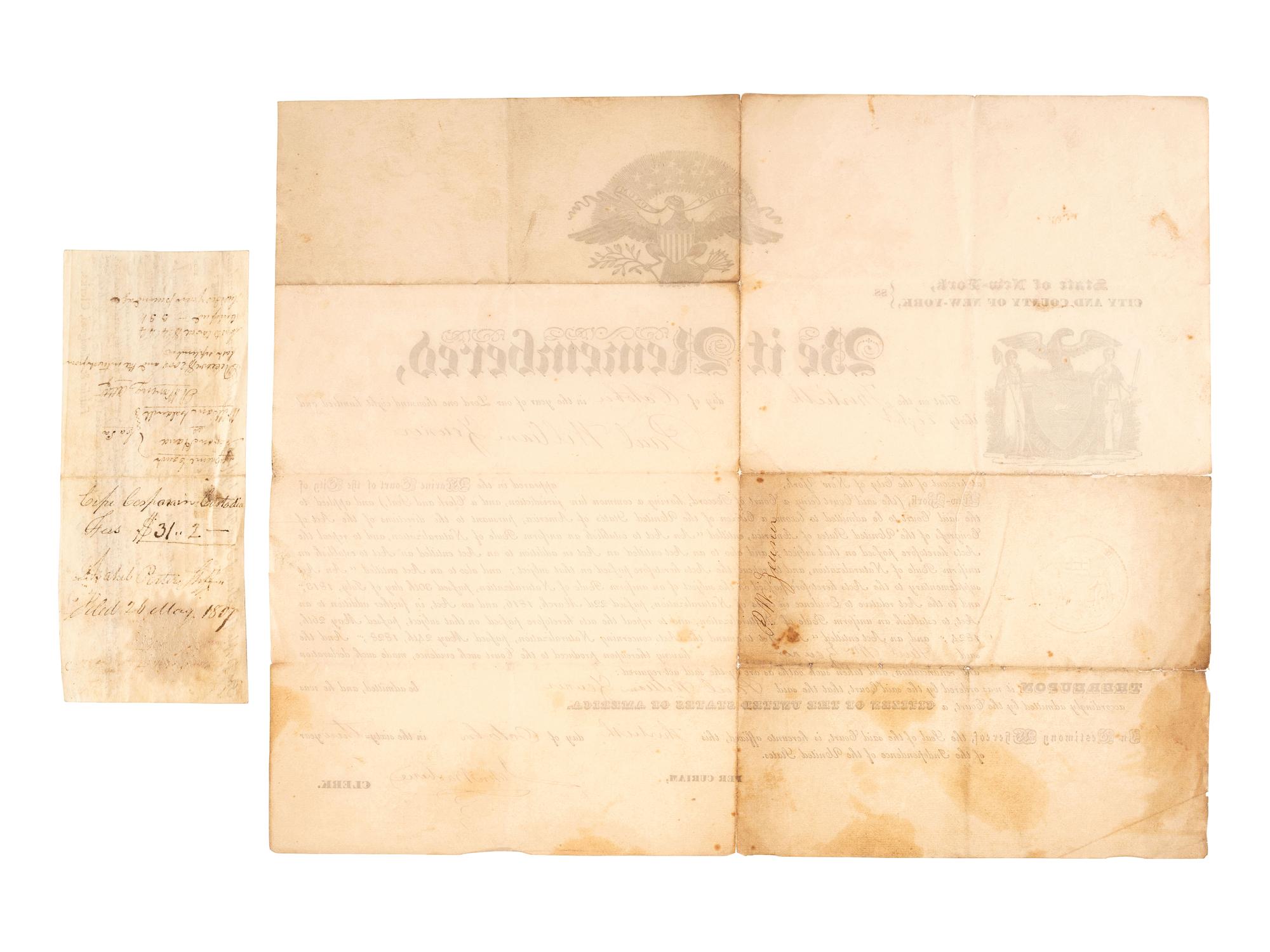 [NEW YORK]. Ephemera related to the state of New York highlighted by a rare copy of an 1871 New York Times investigative report on Boss William M. Tweed and the Tammany Democrats.