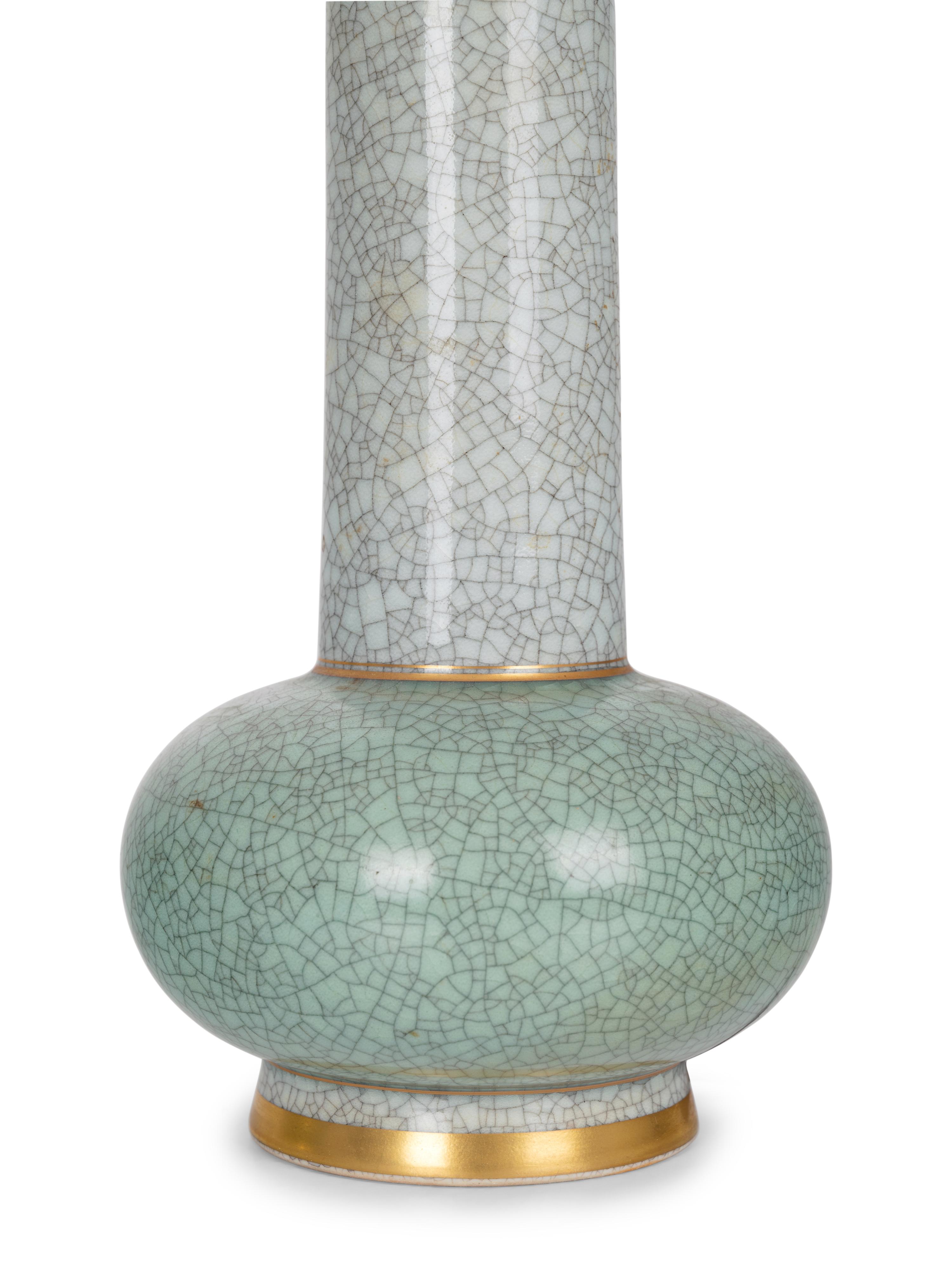 Pair of Crackle-Glaze Table LampsRoyal Copenhagen, Denmark c 1935