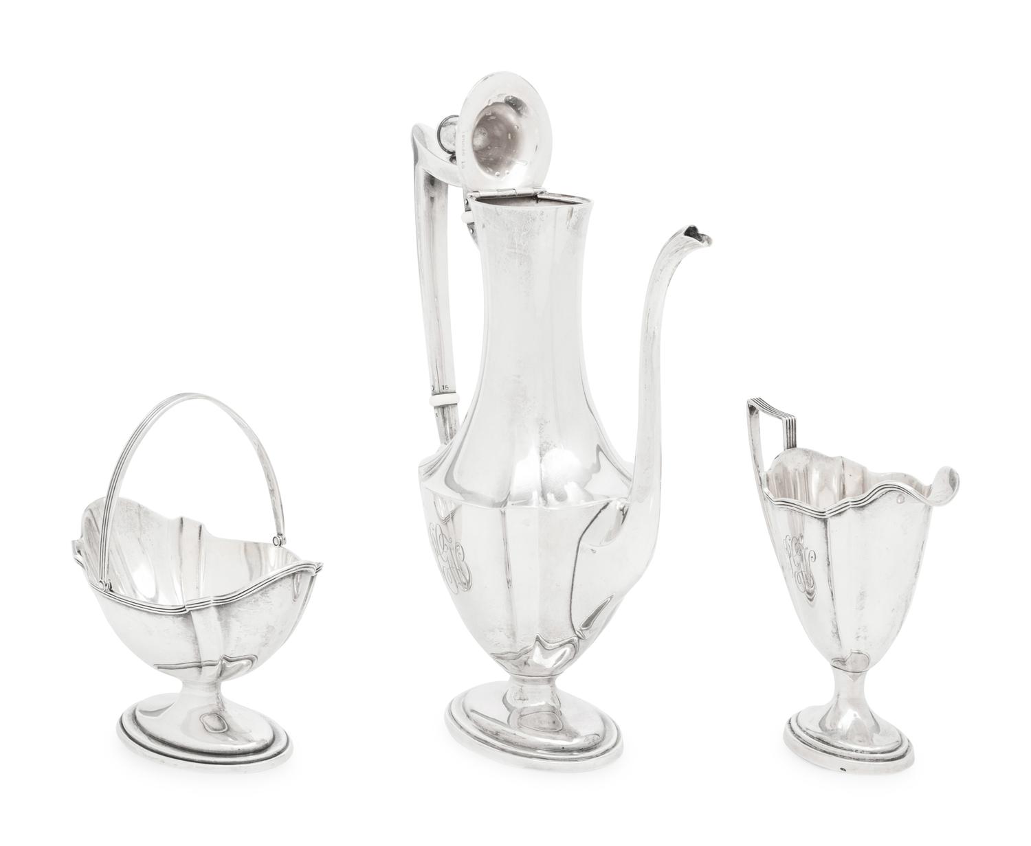 An American Silver Three-Piece Coffee Service