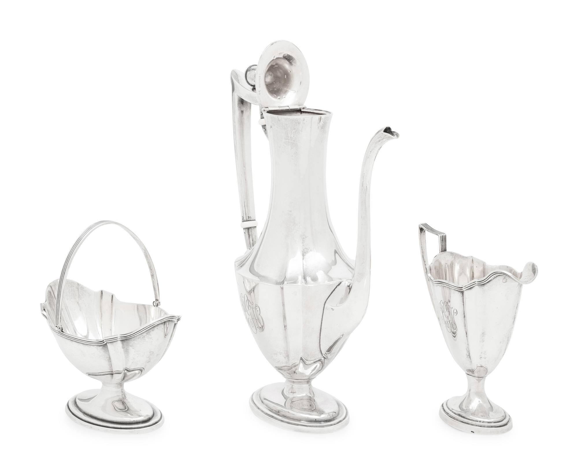 An American Silver Three-Piece Coffee Service