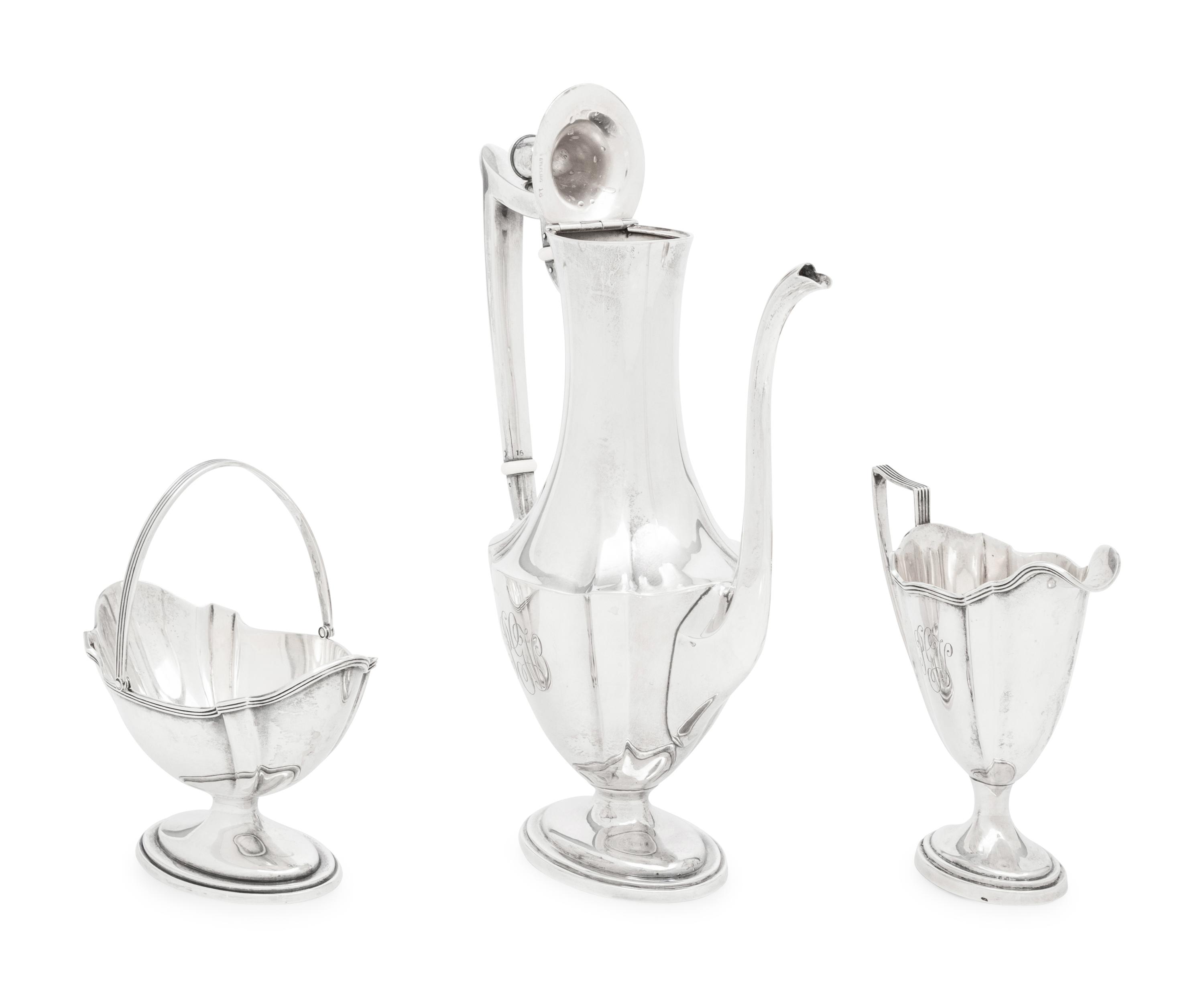 An American Silver Three-Piece Coffee Service