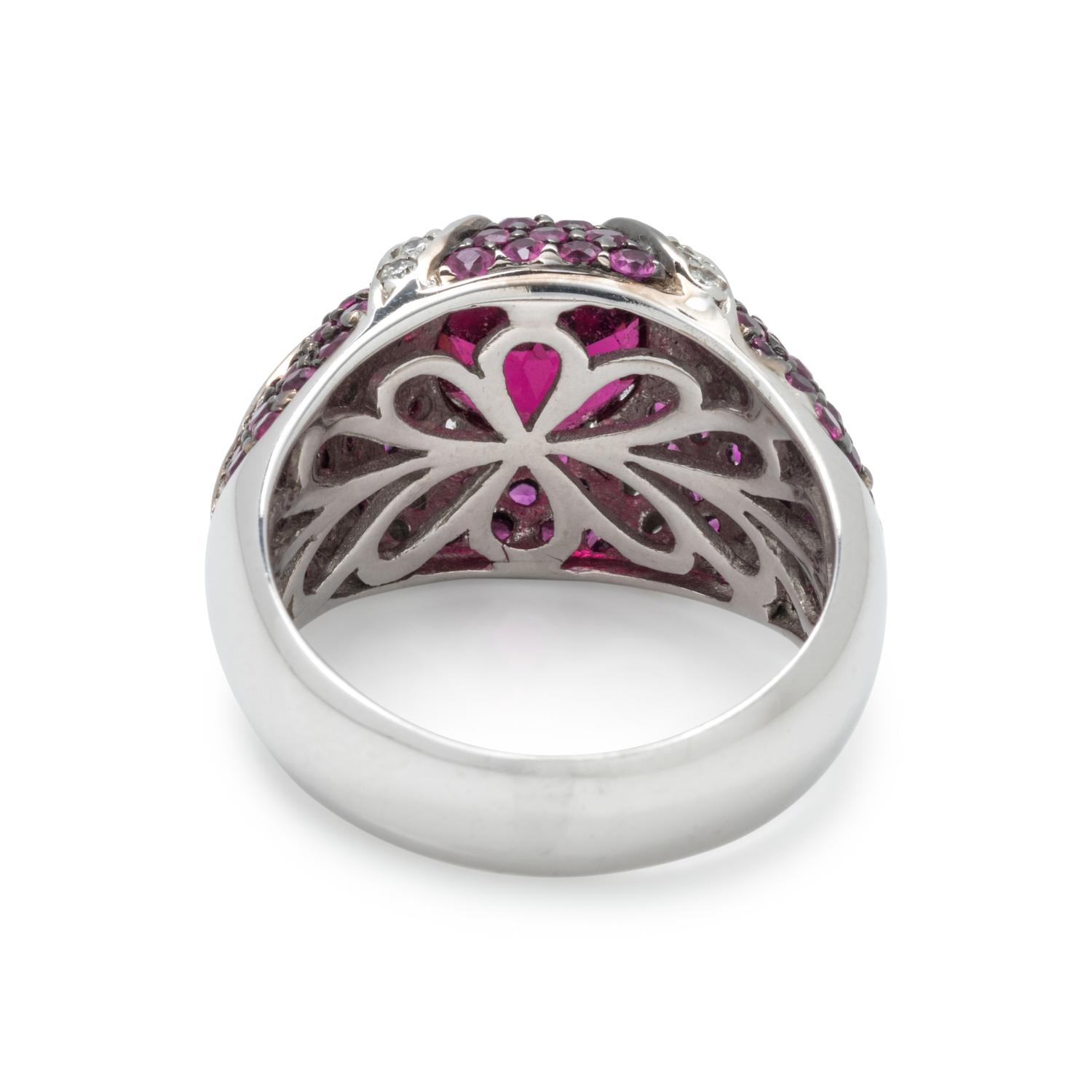RUBELLITE TOURMALINE, DIAMOND AND PINK SAPPHIRE RING