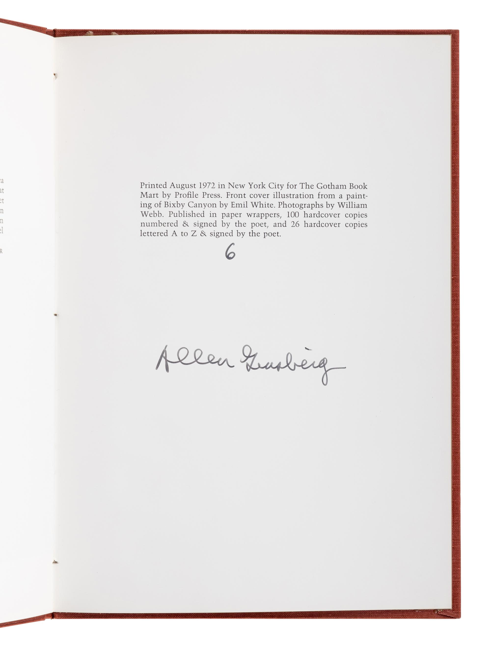 GINSBERG, Allen (1926-1997). A group of 12 works by or about Ginsberg, MANY SIGNED OR INSCRIBED, comprising: