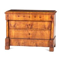 A Biedermeier Figured Walnut Chest of Drawers
