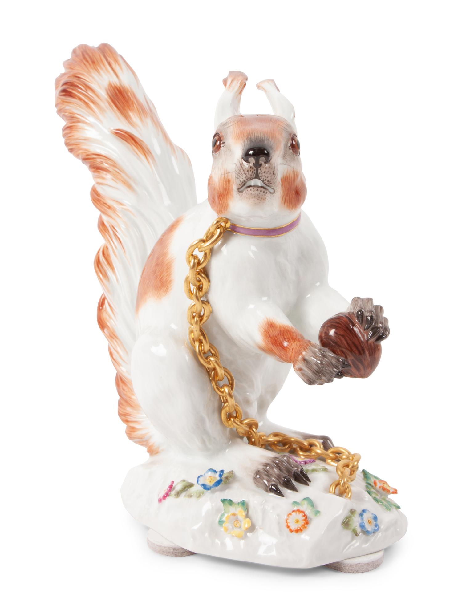 A Meissen Porcelain Squirrel