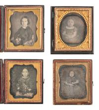 [EARLY PHOTOGRAPHY]. 15 sixth plate daguerreotypes of young girls.