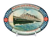 A Cleveland and Buffalo 'Seeandbee Steamer' Tin Lithograph Tip Tray