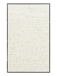 [LINCOLN ASSASSINATION]. DAGGETT, Albert J. (b. ca. 1846). Autograph letter, signed ("Dag") to Miss Julie Trumen. Washington, D.C., 10 AM, 15 April 1865.